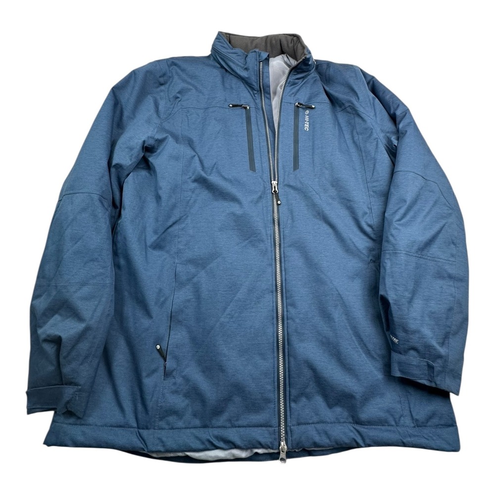 HI TEC Mens XL Blue Full Zip Jacket Water Resistant‎ Outerwear